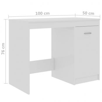 Schreibtisch Hochglanz-Weiß 100x50x76 cm Holzwerkstoff