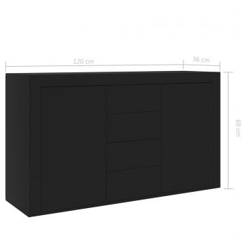 Sideboard Schwarz 120x36x69 cm Holzwerkstoff