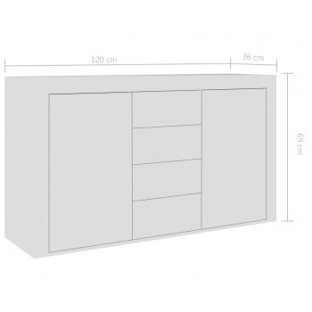 Sideboard Hochglanz-Weiß 120x36x69 cm Holzwerkstoff