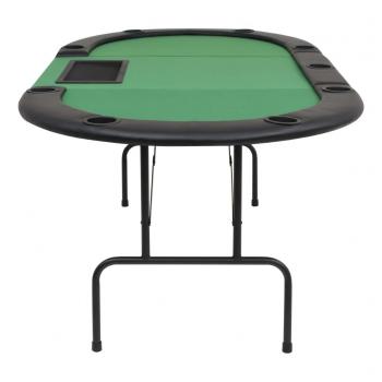 9-Spieler Poker Falttisch 3-fach Faltbar Oval Grün 