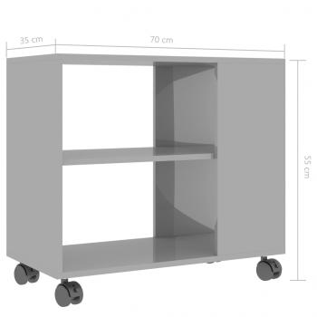 Beistelltisch Hochglanz-Grau 70x35x55 cm Holzwerkstoff