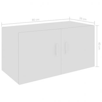 Wandschrank Hochglanz-Weiß 80x39x40 cm Holzwerkstoff