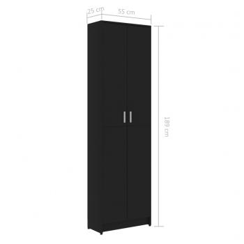 Garderobenschrank Schwarz 55x25x189 cm Holzwerkstoff