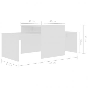 Couchtisch-Set Weiß 100x48x40 cm Holzwerkstoff