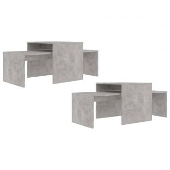 Couchtisch-Set Betongrau 100x48x40 cm Holzwerkstoff