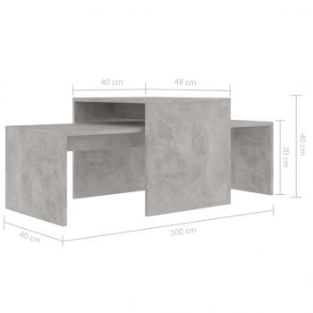 Couchtisch-Set Betongrau 100x48x40 cm Holzwerkstoff