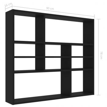 Wandregal Schwarz 90x16x78 cm Holzwerkstoff