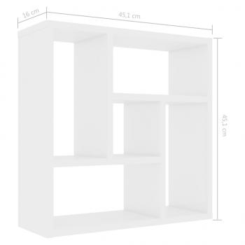 Wandregal Hochglanz-Weiß 45,1x16x45,1 cm Holzwerkstoff