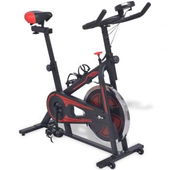 Heimtrainer mit Pulsmesser Schwarz und Rot 