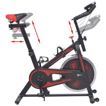 Heimtrainer mit Pulsmesser Schwarz und Rot 