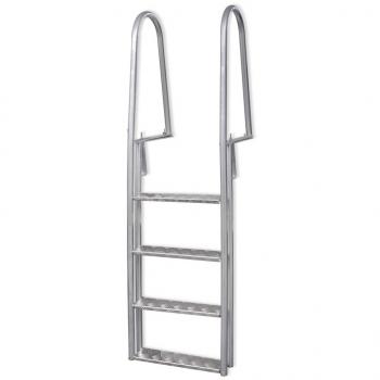 ARDEBO.de - Steg-/Poolleiter 4-stufig Aluminium 167 cm