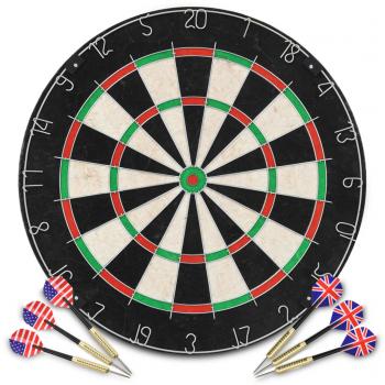 Professionelles Dartboard Sisal mit 6 Darts und Surround