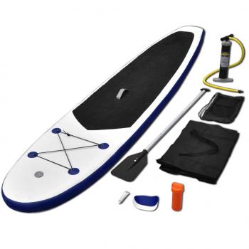 ARDEBO.de - Stand Up-Paddelboard-Set Aufblasbar Blau und Weiß