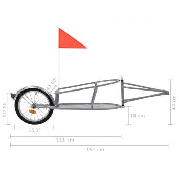 Gepäck-Fahrradanhänger mit Tasche Orange und Schwarz