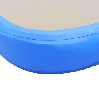 Aufblasbare Gymnastikmatte mit Pumpe 300x100x10 cm PVC Blau  