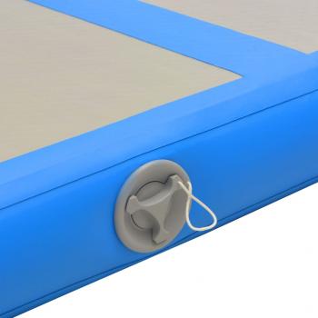 Aufblasbare Gymnastikmatte mit Pumpe 300x100x10 cm PVC Blau  