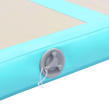 Aufblasbare Gymnastikmatte mit Pumpe 300x100x10 cm PVC Grün 