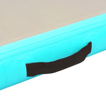 Aufblasbare Gymnastikmatte mit Pumpe 300x100x10 cm PVC Grün 