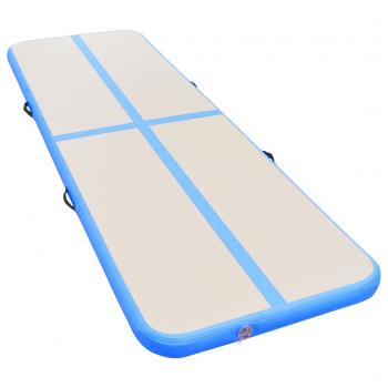 Aufblasbare Gymnastikmatte mit Pumpe 500x100x10 cm PVC Blau