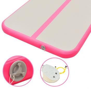 Aufblasbare Gymnastikmatte mit Pumpe 700×100×10 cm PVC Rosa