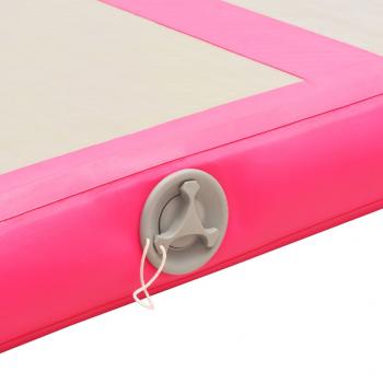 Aufblasbare Gymnastikmatte mit Pumpe 700×100×10 cm PVC Rosa