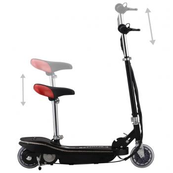 E-Scooter für Kinder mit Sitz und LED 120 W Schwarz