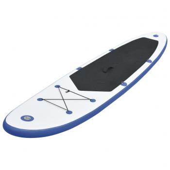 Stand Up Paddle Surfboard SUP Aufblasbar Blau und Weiß