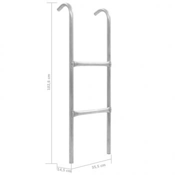 2-stufige Trampolinleiter Stahl Silbern 102,6 cm