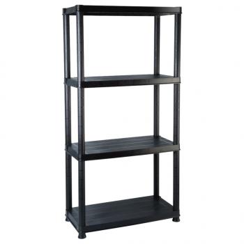 Lagerregal 4-Tier Schwarz 61x30,5x130 cm Kunststoff 