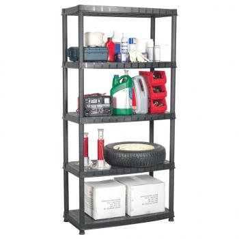 ARDEBO.de - Lagerregal 5-Tier Schwarz 85x40x185 cm Kunststoff 