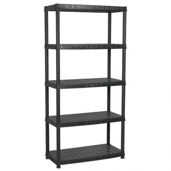 Lagerregal 5-Tier Schwarz 85x40x185 cm Kunststoff 