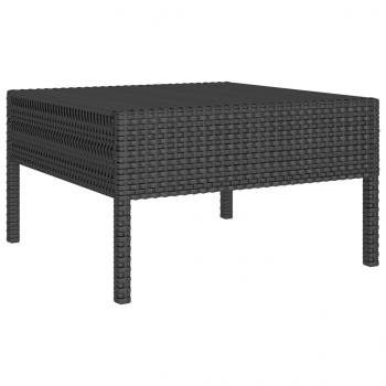 2-tlg. Garten-Lounge-Set mit Auflagen Poly Rattan Schwarz