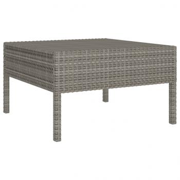 2-tlg. Garten-Lounge-Set mit Auflagen Poly Rattan Grau