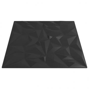 Wandpaneele 24 Stk. Schwarz 50x50 cm XPS 6 m² Amethyst