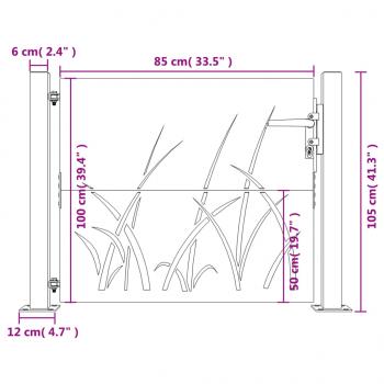 Gartentor 105x105 cm Cortenstahl Gras-Design