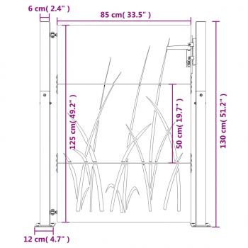 Gartentor 105x130 cm Cortenstahl Gras-Design