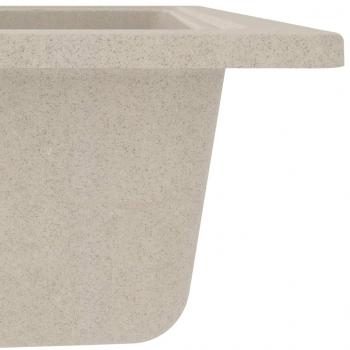 Küchenspüle mit Überlauf Oval Beige Granit