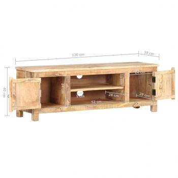 TV-Schrank 120x30x40 cm Raues Mangoholz