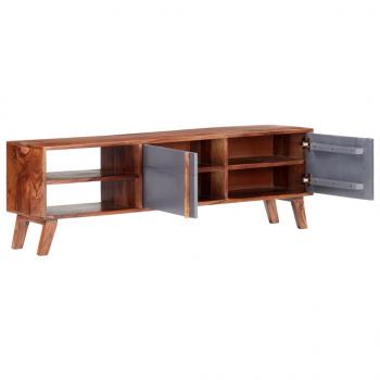 TV-Schrank Grau 140x30x45 cm Massivholz Palisander