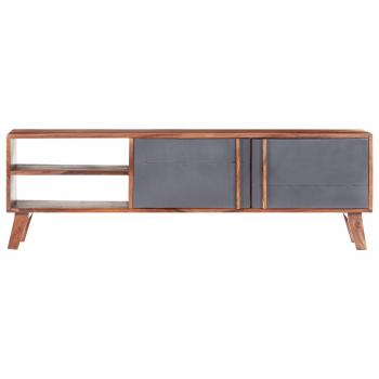 TV-Schrank Grau 140x30x45 cm Massivholz Palisander