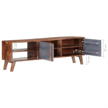 TV-Schrank Grau 140x30x45 cm Massivholz Palisander