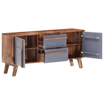 Sideboard Grau 120x30x55 cm Massivholz Palisander