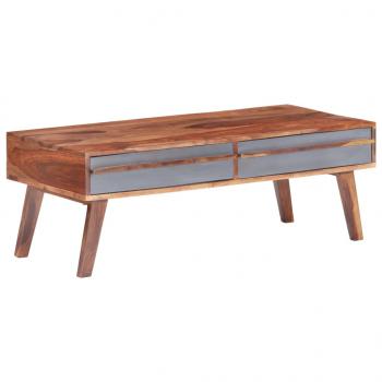 Couchtisch Grau 110x50x40 cm Massivholz Palisander