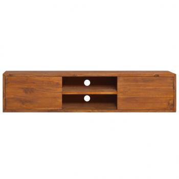 Wand-TV-Schrank 135x30x30 cm Teak Massivholz