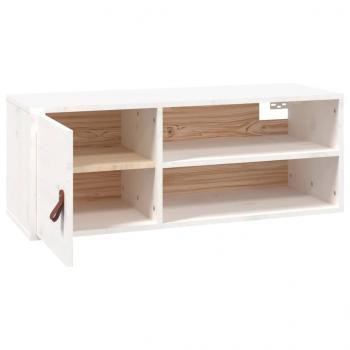 Wandschrank Weiß 80x30x30 cm Massivholz Kiefer