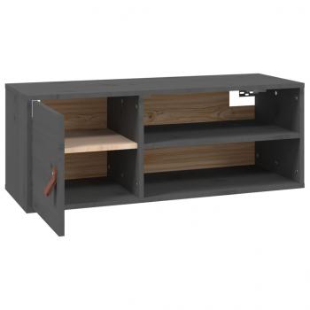 Wandschrank Grau 80x30x30 cm Massivholz Kiefer