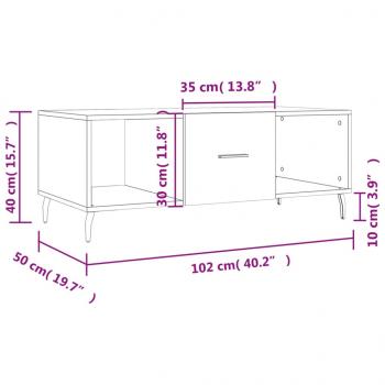 Couchtisch Räuchereiche 102x50x40 cm Holzwerkstoff