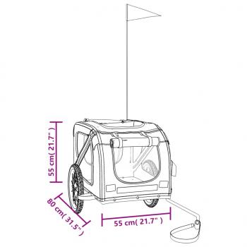 Fahrradanhänger Hunde Schwarz Oxford-Gewebe und Eisen