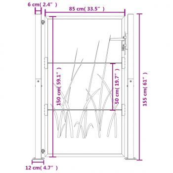 Gartentor 105x155 cm Cortenstahl Gras-Design