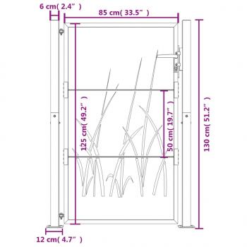 Gartentor 105x130 cm Cortenstahl Gras-Design